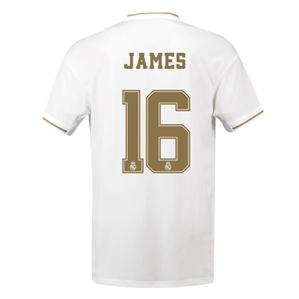 Camiseta Real Madrid NO.16 James Primera equipo 2019-20 Blanco